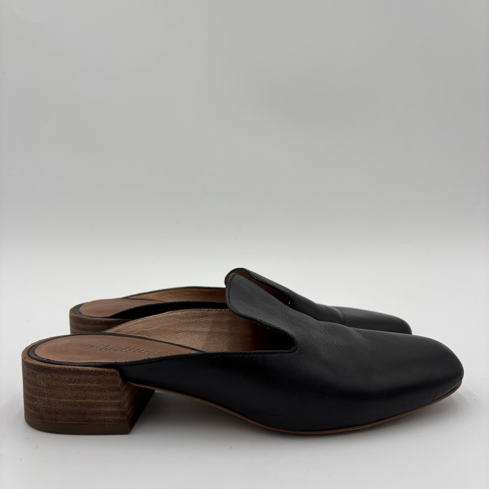 Madewell The Willa Loafer Mules Flats Slip On Sandals Black Leather Womens 7